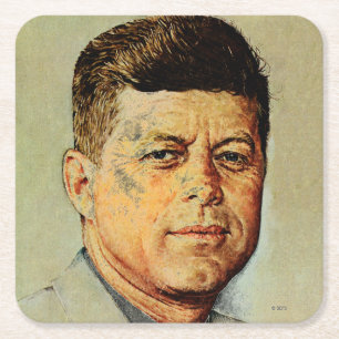 Dessous-de-verre Carré En Papier John F. Kennedy DANS MEMORIAM