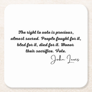 Dessous-de-verre Carré En Papier John Lewis, Le droit de vote est précieux, BLM