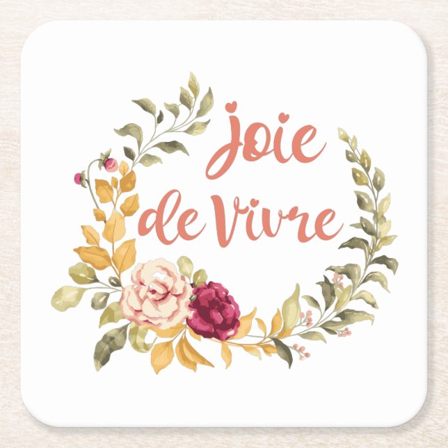 Dessous-de-verre Carré En Papier Joie de Vivre (Devant)