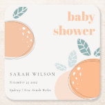 Dessous-de-verre Carré En Papier Joli Baby shower Abstrait orange Fruity Bold<br><div class="desc">Pour toute autre personnalisation ou tout autre élément correspondant,  n'hésitez pas à me contacter à l'adresse yellowfebstudio@gmail.com</div>