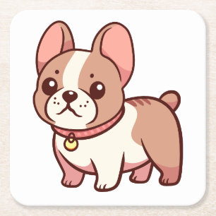 Dessous-de-verre Carré En Papier Joli Bouledogue Français 
