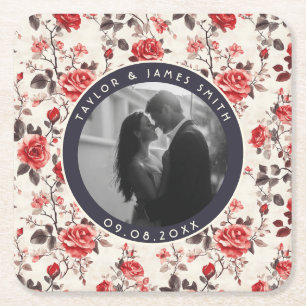 Dessous-de-verre Carré En Papier Joli Dessous de verre Mariage Rose