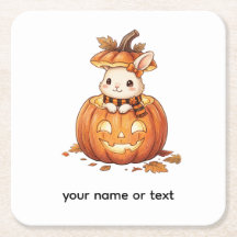 Joli lapin citrouille d'Halloween - Lapin d'automn