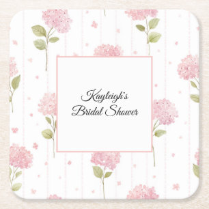Dessous-de-verre Carré En Papier Jolie douche de mariée florale rose