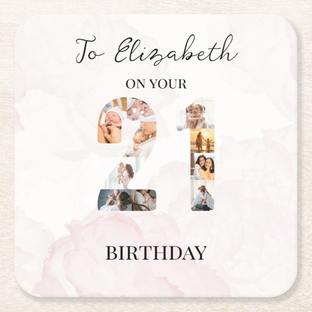 Dessous-de-verre Carré En Papier Jolie photo de famille personnalisée  (Devant)