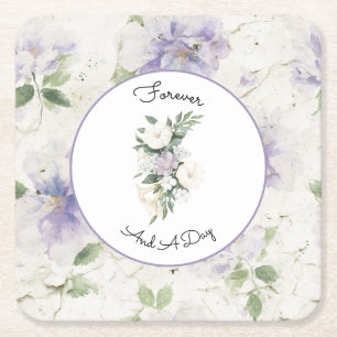 Dessous-de-verre Carré En Papier Jolies fleurs de lavande violette