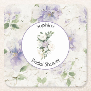 Dessous-de-verre Carré En Papier Jolies fleurs de lavande violette