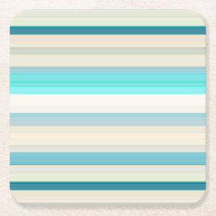 Dessous-de-verre Carré En Papier Jolies rayures aqua blanc