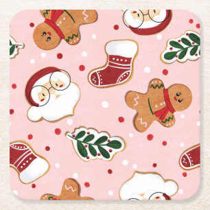 Dessous-de-verre Carré En Papier Jolis napperons en papier à motif de Noël et Père