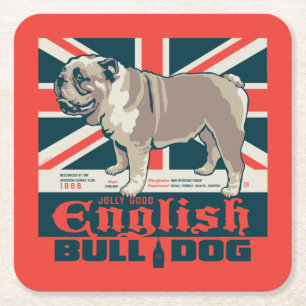 Dessous-de-verre Carré En Papier Jolly Good English Bulldog