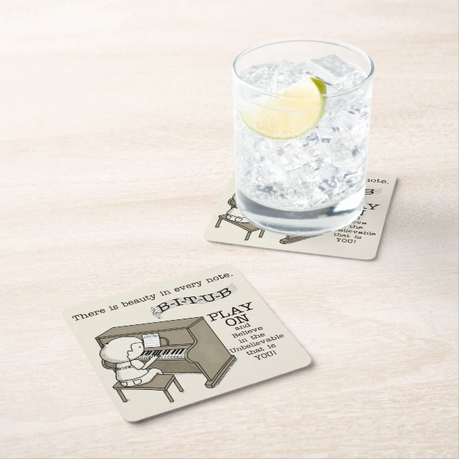 Dessous-de-verre Carré En Papier Jouer sur (En situation)