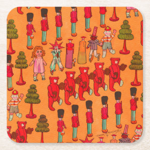 Dessous-de-verre Carré En Papier Jouet de Noël vintage Enfants jouent