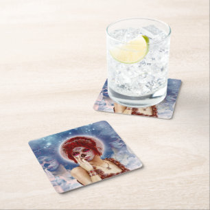 Dessous-de-verre Carré En Papier Jour De La Poupée De Sucre Morte
