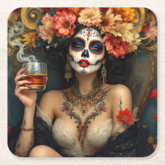 Dessous-de-verre Carré En Papier Jour Des Morts