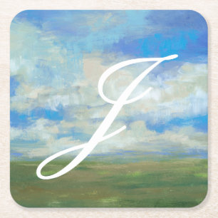 Dessous-de-verre Carré En Papier Jour lumineux I du monogramme  