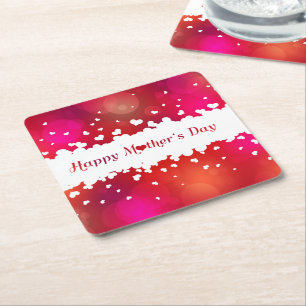 Dessous-de-verre Carré En Papier Jovely Happy Mother's Day Hearts