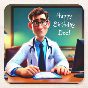 Dessous-de-verre Carré En Papier Joyeux Anniversaire Doc