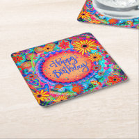 Joyeux Anniversaire Fun Colorful Floral Inspirivit