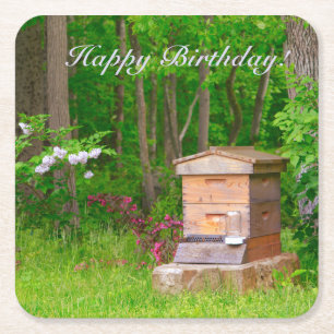 Dessous-de-verre Carré En Papier Joyeux Anniversaire Pays Beehive Napkins