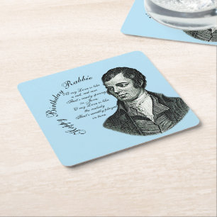 Dessous-de-verre Carré En Papier Joyeux Anniversaire Rabbie - Robert Burns