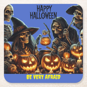 Dessous-de-verre Carré En Papier Joyeux Halloween
