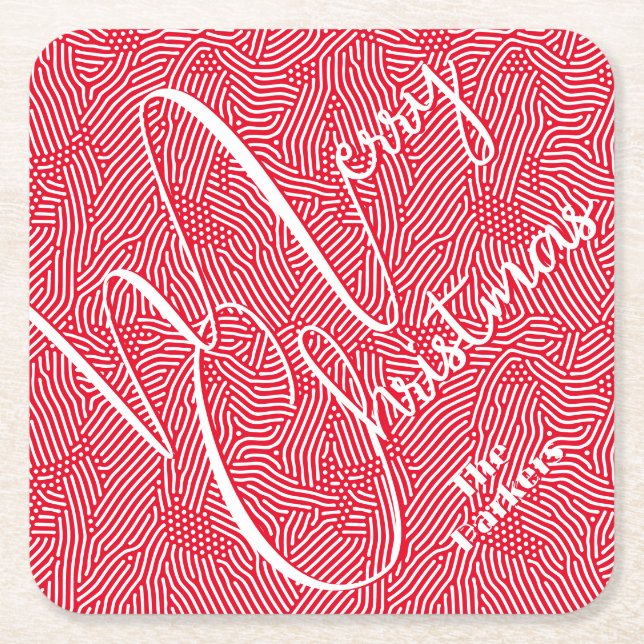 Dessous-de-verre Carré En Papier Joyeux Noël (Devant)