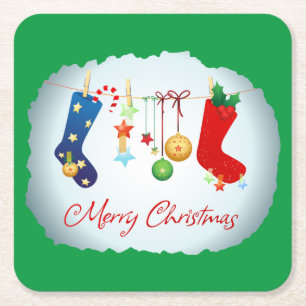 Dessous-de-verre Carré En Papier Joyeux Noël