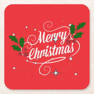 Dessous-de-verre Carré En Papier Joyeux Noël