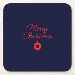 Dessous-de-verre Carré En Papier Joyeux Noël Black Rock Bleu classique Unique
