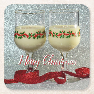Dessous-de-verre Carré En Papier Joyeux Noël Eggnob Glasses Pub Board Dessous de ve