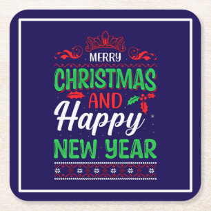 Dessous-de-verre Carré En Papier Joyeux Noël Et Joyeux Nouvel An-61064 Sweat - shir