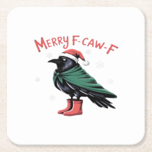 Dessous-de-verre Carré En Papier Joyeux Noël F Caw F Style Classique Vintage