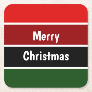 Dessous-de-verre Carré En Papier Joyeux Noël Rouge Et Vert