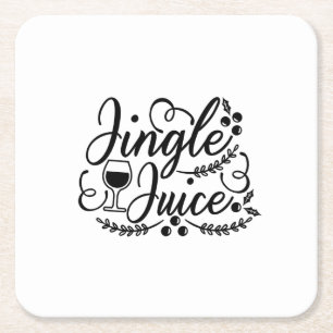 Dessous-de-verre Carré En Papier Jus de Jingle Drôle Bière de Noël Boire