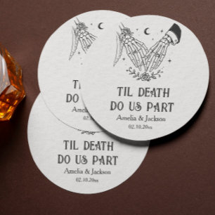 Dessous-de-verre Carré En Papier Jusqu'à la mort Mariage gothique Halloween vintage