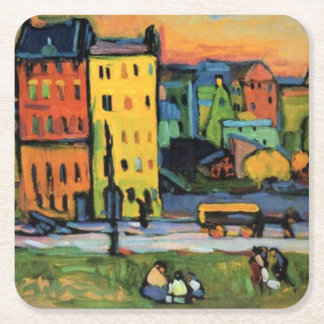 Dessous-de-verre Carré En Papier Kandinsky - Maisons à Munich,