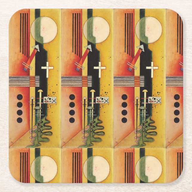 Dessous-de-verre Carré En Papier Kandinsky Moderne peinture Abstraite (Devant)