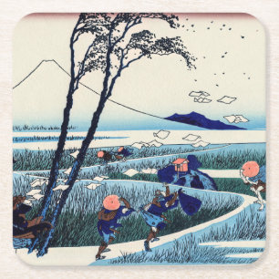 Dessous-de-verre Carré En Papier Katsushika Hokusai - Ejiri dans la province de Sur