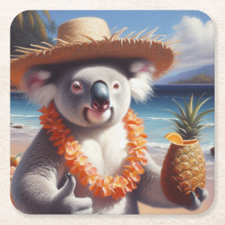 Dessous-de-verre Carré En Papier Koala Luau