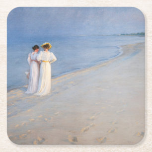 Dessous-de-verre Carré En Papier Kroyer - Soirée d'été sur Skagen Beach