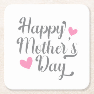 Dessous-de-verre Carré En Papier La calligraphie de la Journée des mères des plus