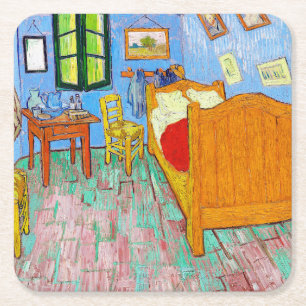 Dessous-de-verre Carré En Papier La Chambre à coucher, Van Gogh
