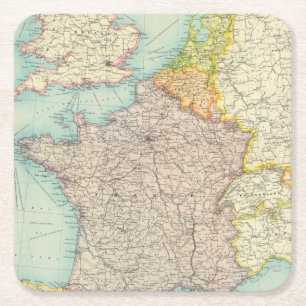Dessous-de-verre Carré En Papier La France, la Belgique et la Hollande politiques