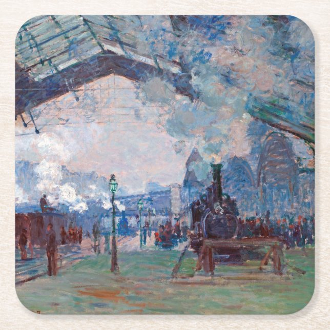 Dessous-de-verre Carré En Papier La gare Saint-Lazare, Monet (Devant)