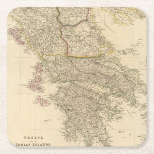 Dessous-de-verre Carré En Papier La Grèce, îles ioniennes