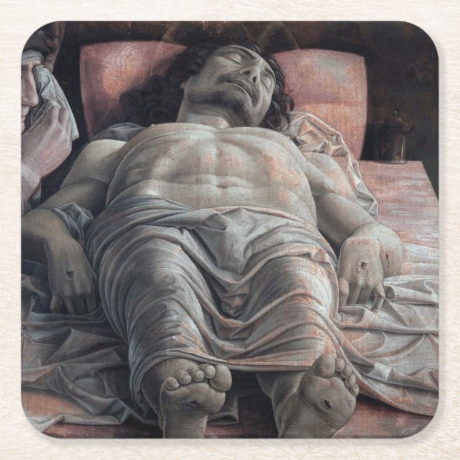 Dessous-de-verre Carré En Papier La lamentation sur le Christ mort, Mantegna (Devant)