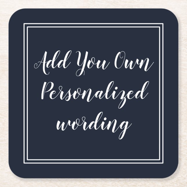 Dessous-de-verre Carré En Papier La marine avec des frontières a personnalisé des (Devant)