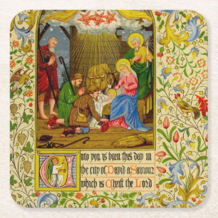 Dessous-de-verre Carré En Papier La nativité à vous est née ce jour
