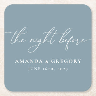 Dessous-de-verre Carré En Papier La Nuit Avant Le Dîner De Répétition Mariage