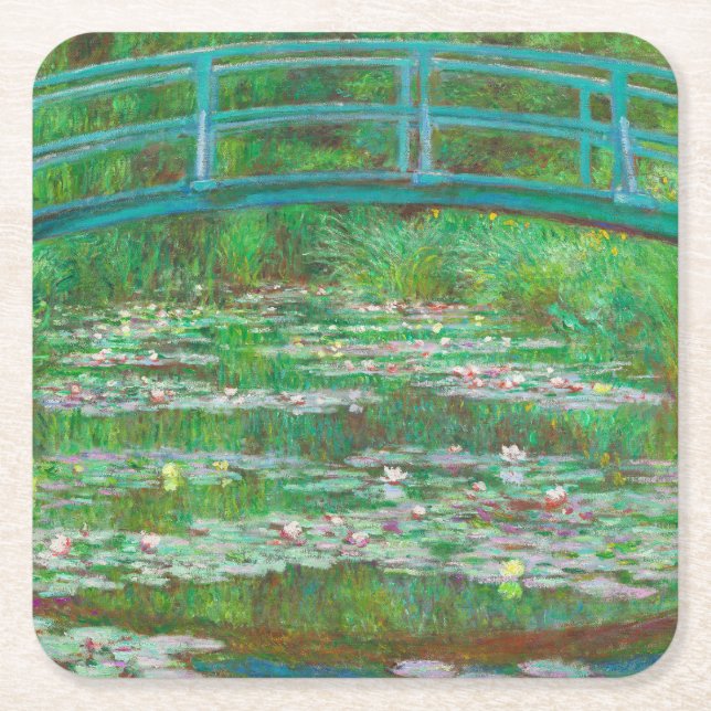 Dessous-de-verre Carré En Papier La passerelle japonaise par Claude Monet (Devant)